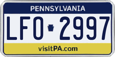 PA license plate LFO2997