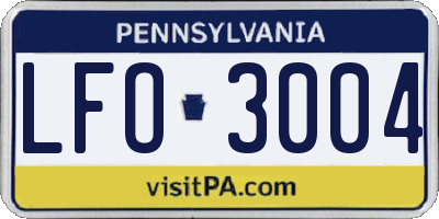 PA license plate LFO3004