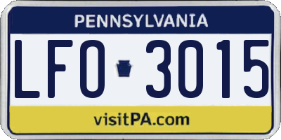 PA license plate LFO3015