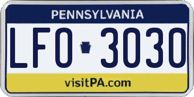 PA license plate LFO3030
