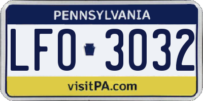PA license plate LFO3032