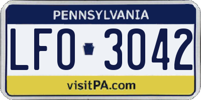 PA license plate LFO3042