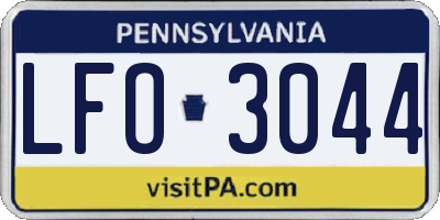 PA license plate LFO3044