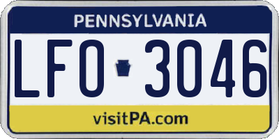 PA license plate LFO3046