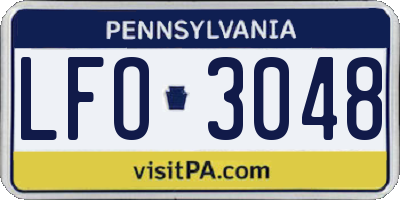 PA license plate LFO3048