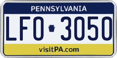 PA license plate LFO3050