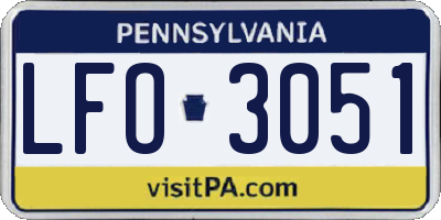PA license plate LFO3051