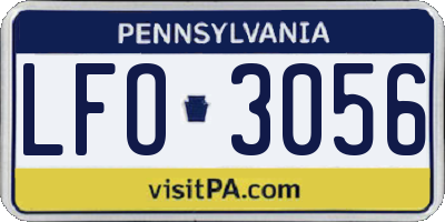 PA license plate LFO3056