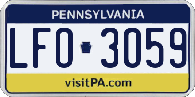 PA license plate LFO3059
