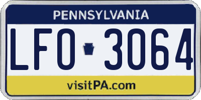 PA license plate LFO3064