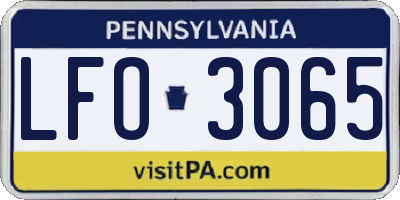 PA license plate LFO3065