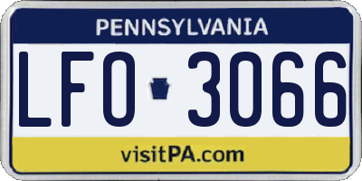 PA license plate LFO3066