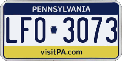 PA license plate LFO3073