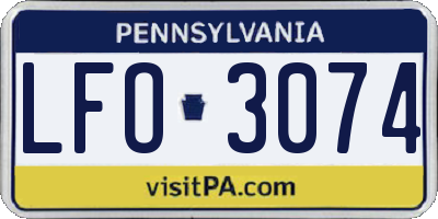 PA license plate LFO3074