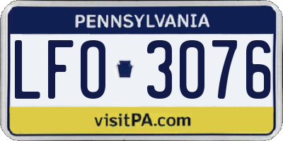 PA license plate LFO3076