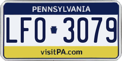 PA license plate LFO3079