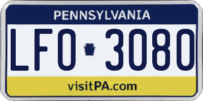 PA license plate LFO3080