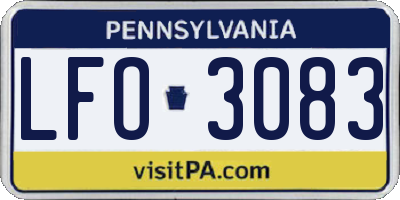 PA license plate LFO3083