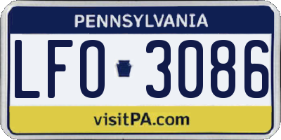 PA license plate LFO3086