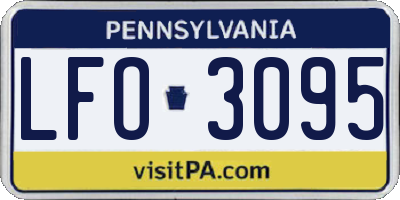 PA license plate LFO3095
