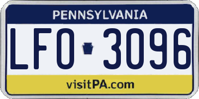 PA license plate LFO3096