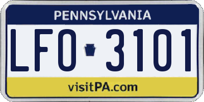 PA license plate LFO3101