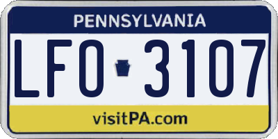 PA license plate LFO3107