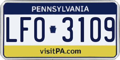 PA license plate LFO3109