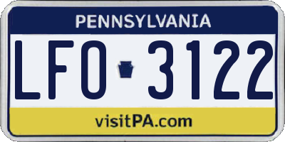 PA license plate LFO3122