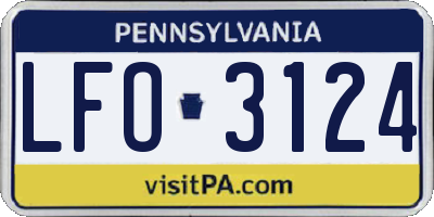 PA license plate LFO3124