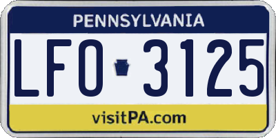 PA license plate LFO3125