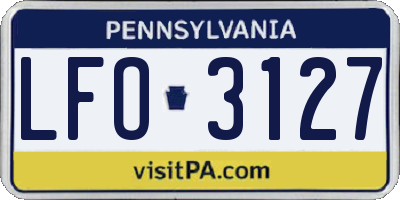 PA license plate LFO3127