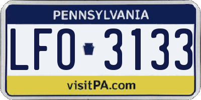 PA license plate LFO3133