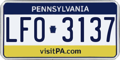 PA license plate LFO3137