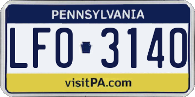 PA license plate LFO3140