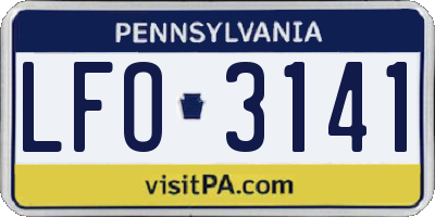 PA license plate LFO3141