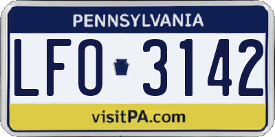 PA license plate LFO3142
