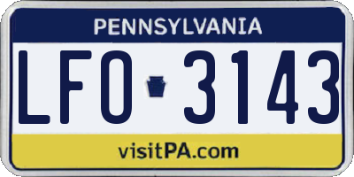 PA license plate LFO3143