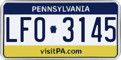 PA license plate LFO3145