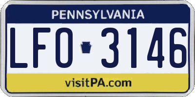 PA license plate LFO3146