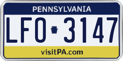 PA license plate LFO3147