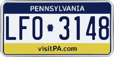 PA license plate LFO3148