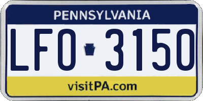 PA license plate LFO3150