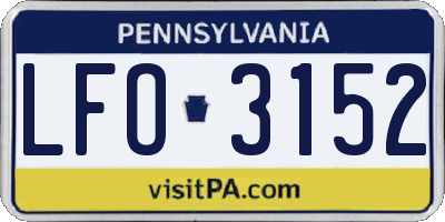PA license plate LFO3152