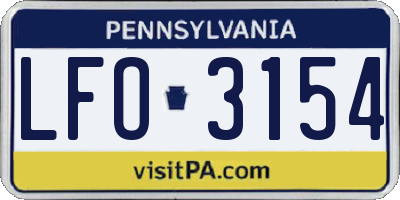 PA license plate LFO3154