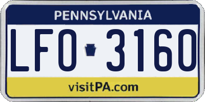 PA license plate LFO3160