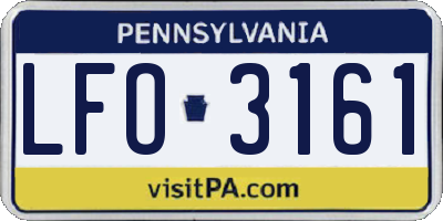 PA license plate LFO3161