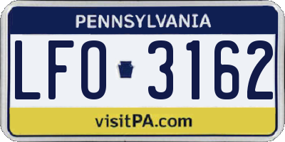 PA license plate LFO3162