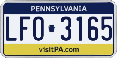 PA license plate LFO3165