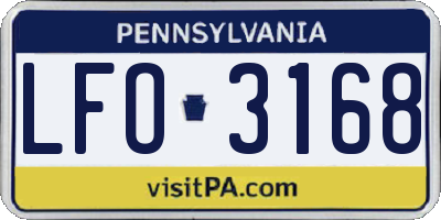 PA license plate LFO3168